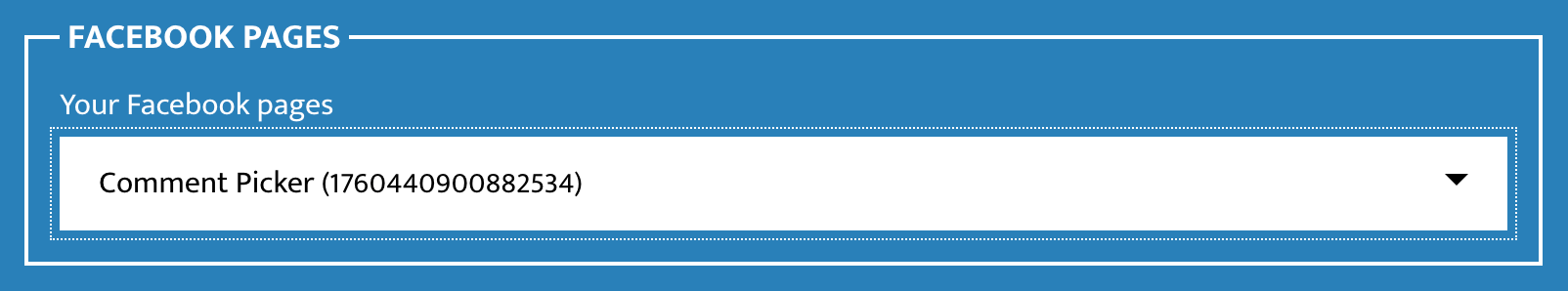 Facebook page selection in Facebook Comment Picker