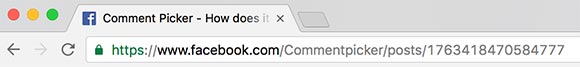 Vind Facebook link in browser adresbalk