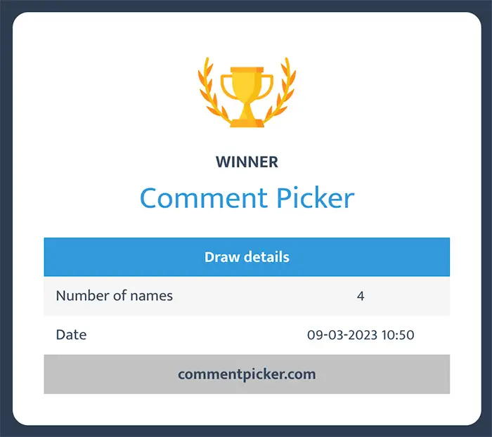 Example Certificate Random Name Picker results