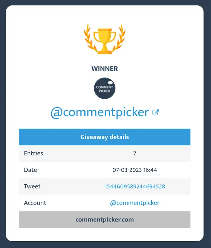 Example Certificate Twitter Giveaway