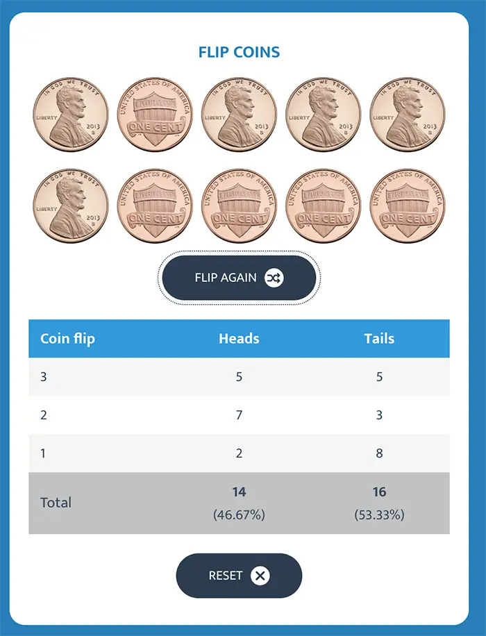 Coin Flip Simu - Flip a Coin to Get Heads or Tails Results