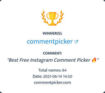 Instagram Comment Picker Voorbeeld Certificaat