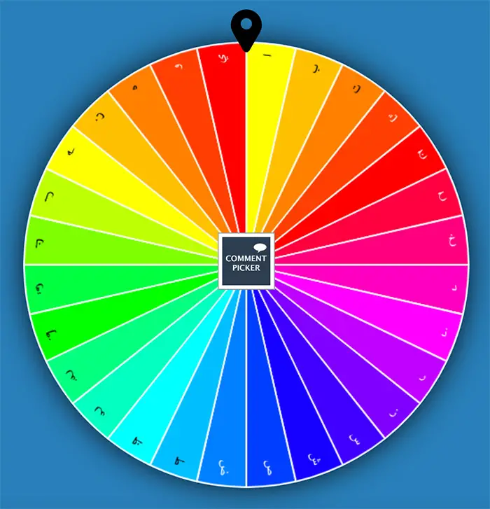 Example of Arabic Letter Picker Wheel.