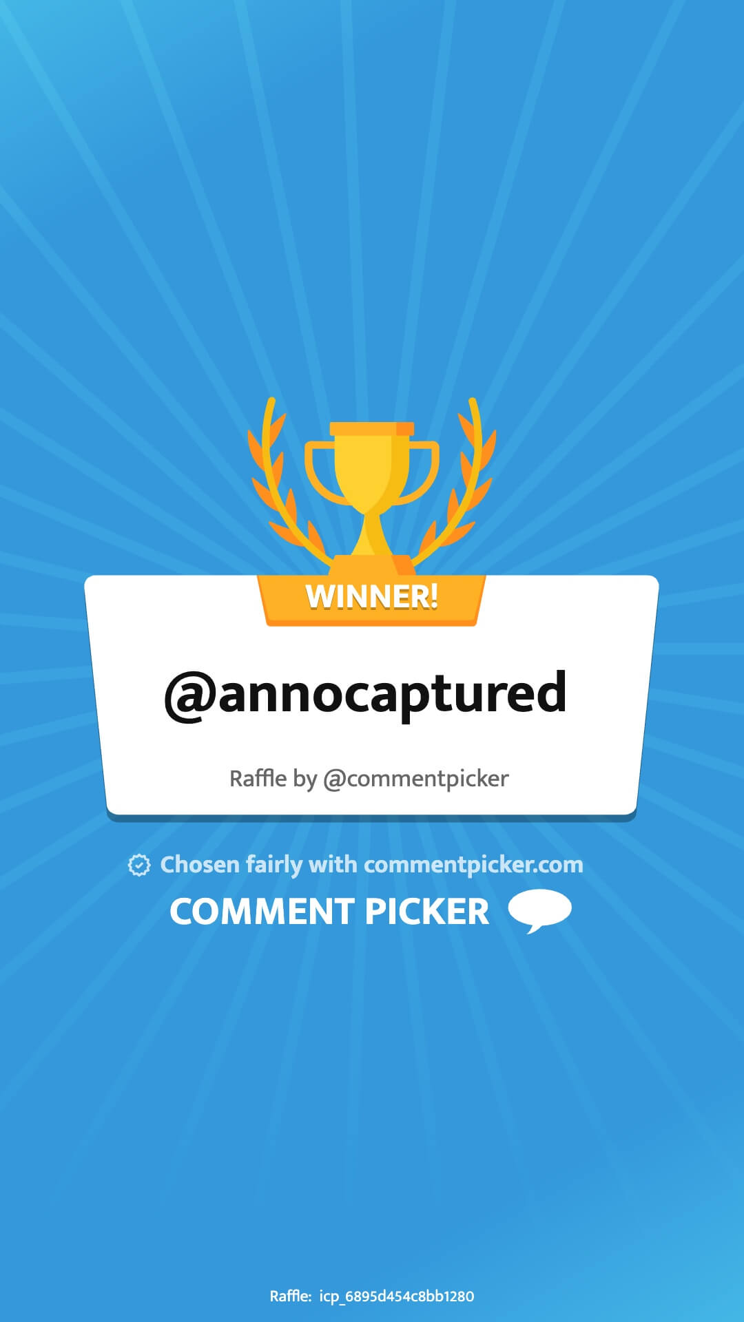 Example of a Comment Picker Certificate for Random Name Picker