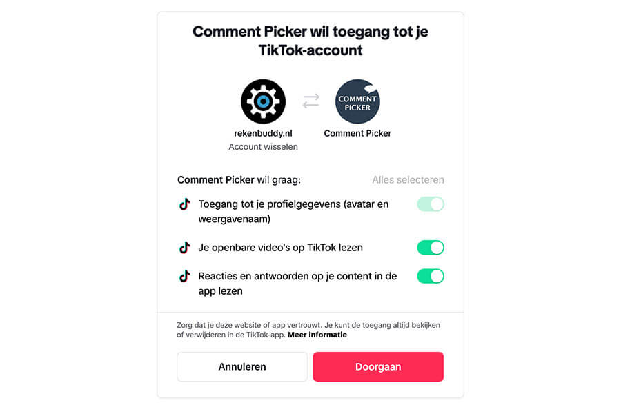 TikTok Login for TikTok Comments Export Tool