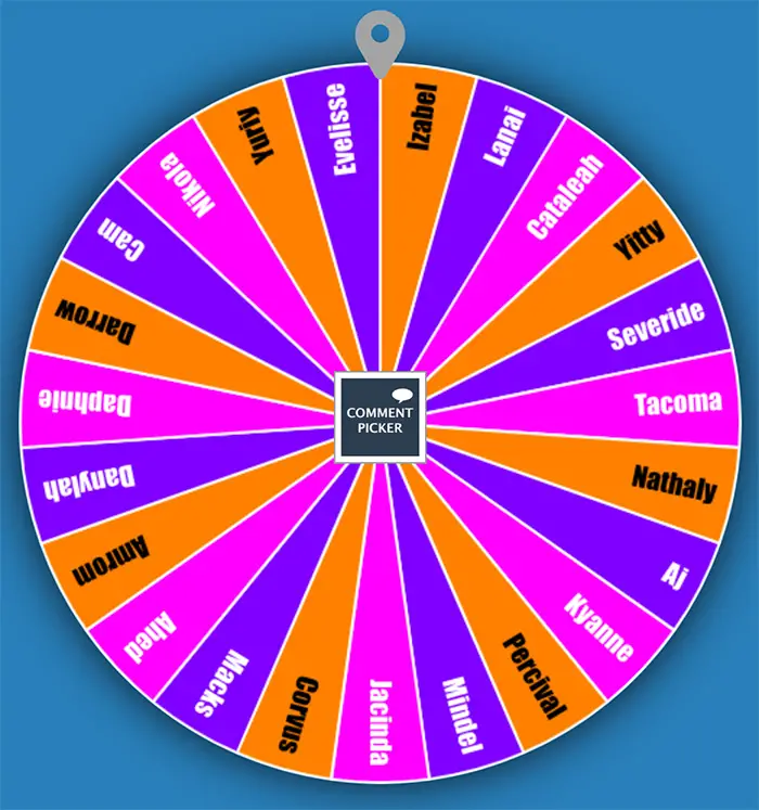 Example Wheel of Names bold font