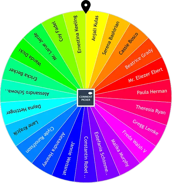 Example of Instagram Giveaway Picker wheel with all colors