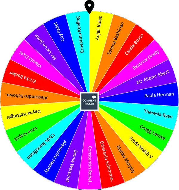 Example of Instagram Giveaway Picker wheel with simple colors