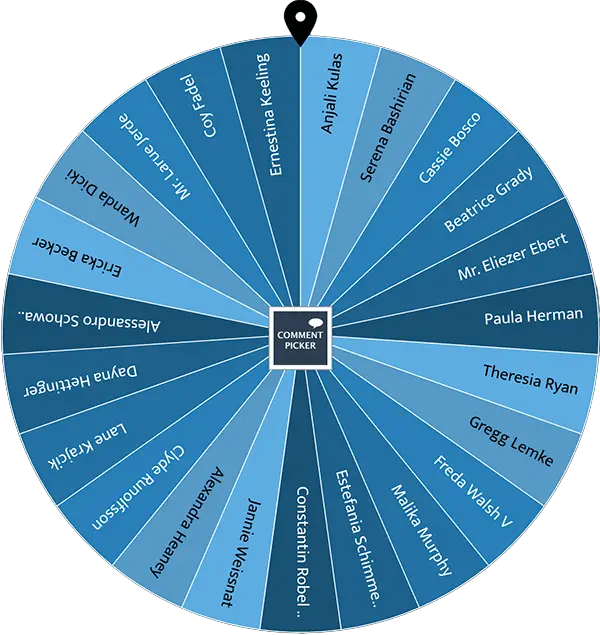 Example of Wheel of Names with cool blue colors