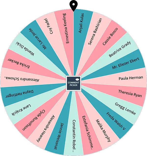 Example of Wheel of Names with coral reefs colors