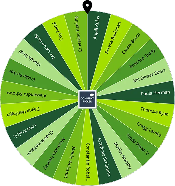 Example of Wheel of Names with forest whispers colors