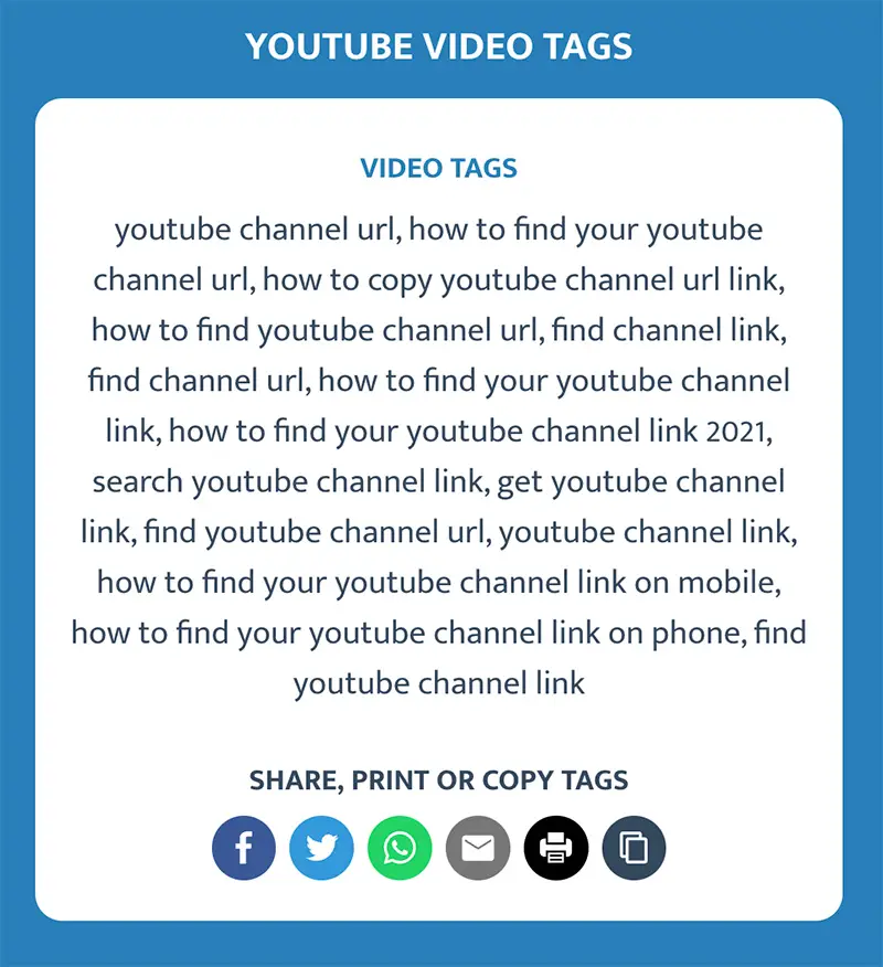 Youtube video outlet tags extractor